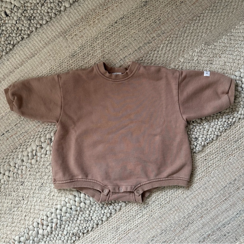 Kindly Oversized Cotton Sweatshirt Onesie - 6-12M